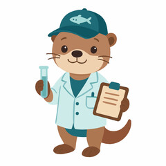 Cute Otter Marine Biologist