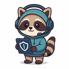Cute Raccoon Cybersecurity Expert