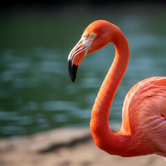A calm outdoor scene showing green fields under a bright blue sky with soft clouds