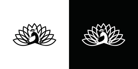 simple peacock logo vector