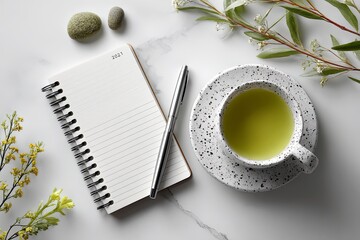 Mindful Morning Planning with Tea and Journal