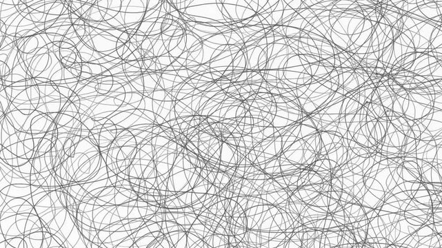 Black and white abstract pen scribble motion background. Monochrome pencil doodle strokes background. 