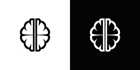 simple human brain vector logo