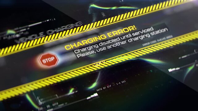 Charging error message displayed on electric vehicle touchscreen panel