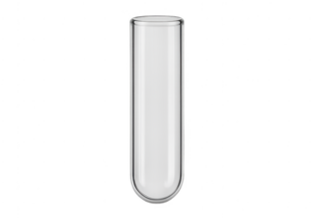 Glass test tube on transparent background for science