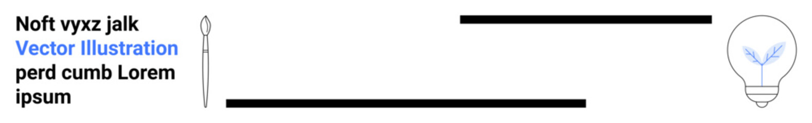 Innovation, creativity, business strategy, idea generation, education, inspiration. Text area with a bulb symbol. Innovation and creativity concept for branding or presentations