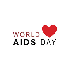 World AIDS Day typography logo with red heart icon