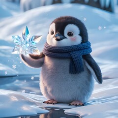 penguin in snow