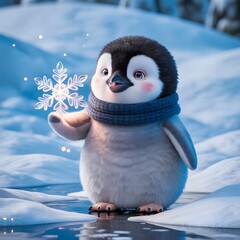 penguin in snow