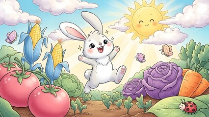 easter bunny with easter eggs