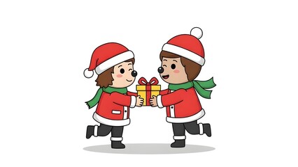 children in santa claus clothes