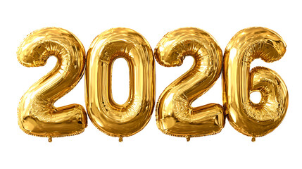 Fototapeta premium Celebrating the year 2026 with gold balloons
