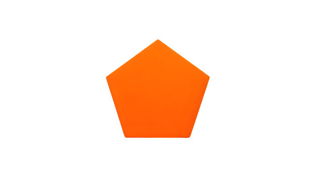 Orange Pentagon in a transparent background