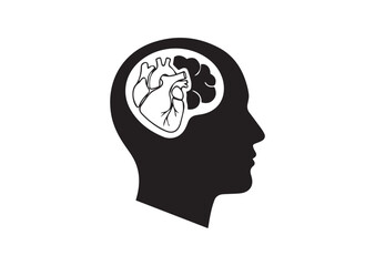 Mental Health icon, Mental Health Black silhouette vector