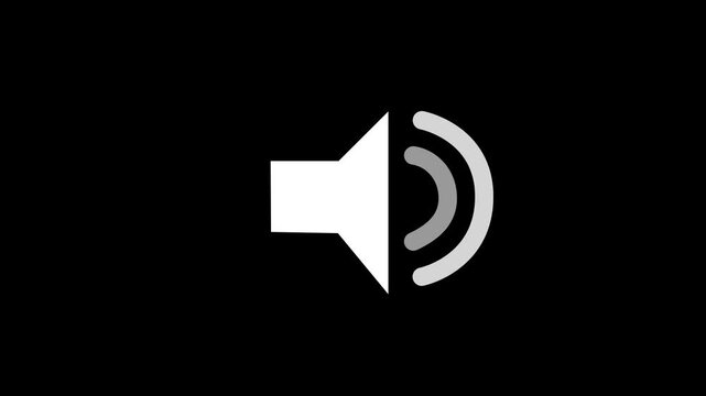 Speaker icon animated on, speaker volume animation, microphone, sound voice speaker icon animated optimized for audio UI and sound visualization