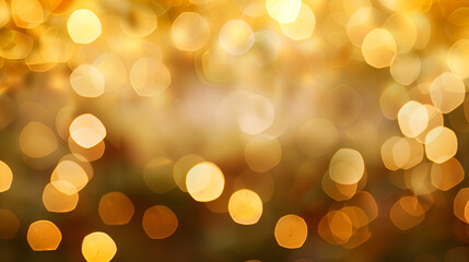 Fototapeta premium Warm Golden Bokeh Lights – Festive Glow, golden bokeh background
