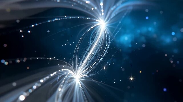 Dynamic Light Trails in Futuristic Digital Network.
