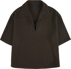 Dark brown textured polo shirt