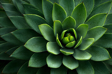 Exotische Agave Pflanze als top view Detail.