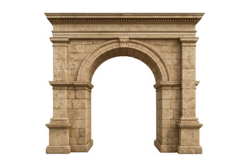Obraz premium Stone archway with rustic texture establishing ancient entrance architecture for historical or classical concepts