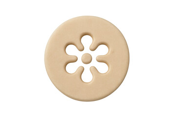 Obraz premium Round cookie pastry with flower decoration, transparent background