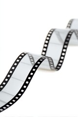 Fototapeta premium Curved filmstrip against white background
