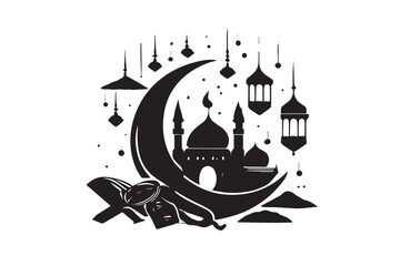 Obraz premium mosque illustration for ramadhan