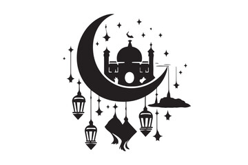 Hand drawn ramadan kareem illustration
