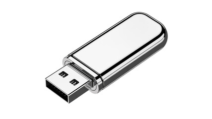 A 3D rendered USB flash drive icon on a solid bright blue circular background.