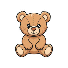 vector illustration of a teddy bear with a white background