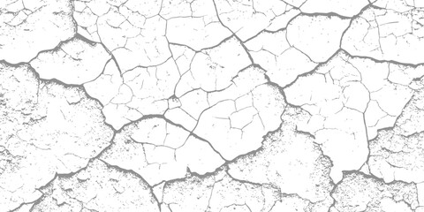 Obraz premium modern black and white scratch and cracks grunge texture dust and distressed wall pattern white background.