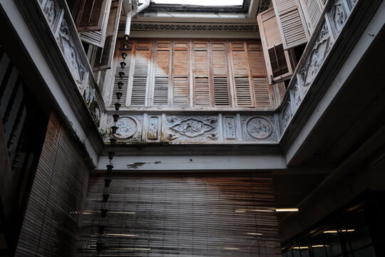 old house windows in Melaka, Malaysia