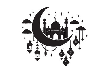 Hand drawn ramadan kareem illustration