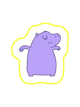 radioactive glowing animation of hippo