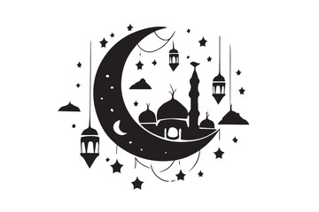 Hand drawn ramadan kareem illustration