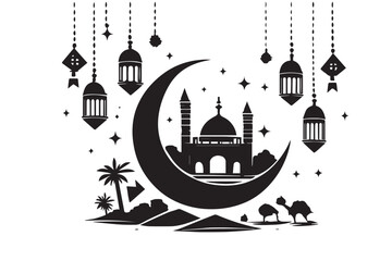 Hand drawn ramadan kareem illustration