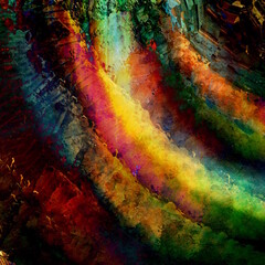 Abstract colorful background with vibrant light rays and artistic textures - yellow, orange, red, green, blue