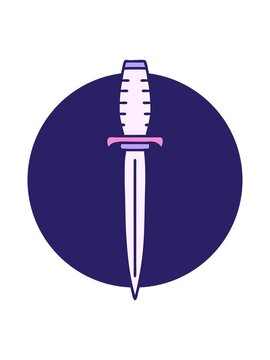 shivering motion animation of tattoo style image of a dagger