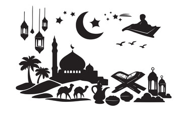 Hand drawn ramadan kareem illustration