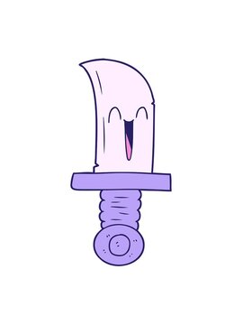 vibrating motion animation of cartoon knife