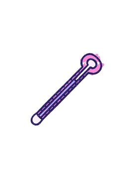 popping motion animation of Thermometer Chalk Drawing