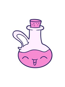 jiggle motion animation of cartoon bottle of olive oil