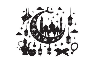 Hand drawn ramadan kareem illustration