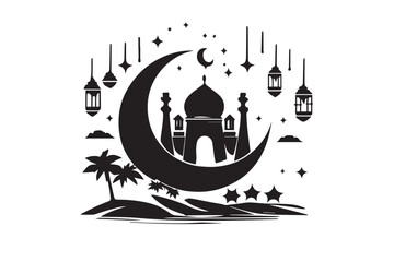 Hand drawn ramadan kareem illustration
