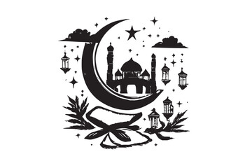 Hand drawn ramadan kareem illustration