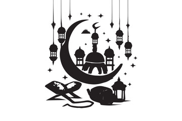 Hand drawn ramadan kareem illustration