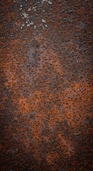 Macro view of intensely weathered and decaying metal plate, forming a unique abstract background texture with deep corrosion ,plate, distressed, oxidized