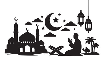 Hand drawn ramadan kareem illustration