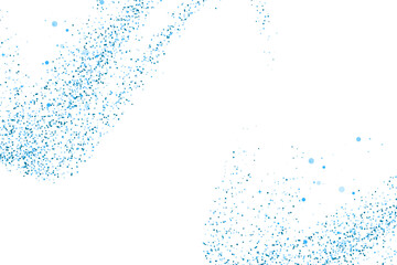 Obraz premium Blue Dust Particles on White Background