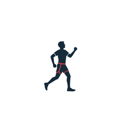 Obraz premium Athlete running in dynamic motion with highlighted muscles